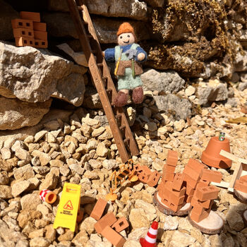 Handmade Felt Bernie The Builder Decoration, 2 of 3