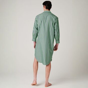 Men's 'Green Flash' Stripe Crisp Cotton Nightshirt, 3 of 4