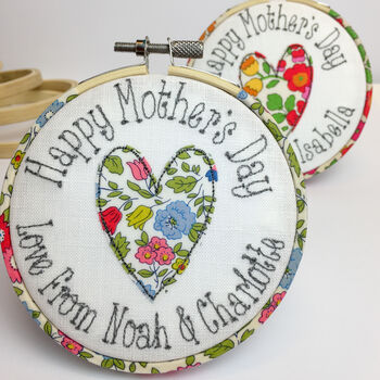 Mothers Day Personalised Embroidered Hoop Card, 12 of 12