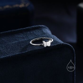 Minimalist Butterfly Ring In Sterling Silver, 4 of 11