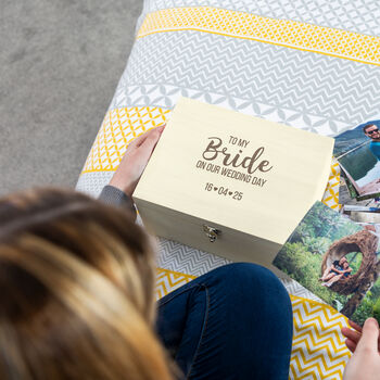 Personalised To My Bride Or Groom On Our Wedding Day Keepsake Box, 4 of 6