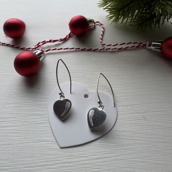 Angel Wings Heart Earrings Sterling Silver, 3 of 3