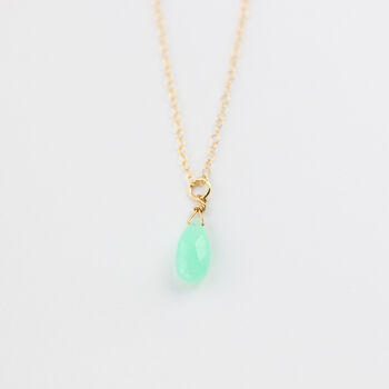 Gold Filled Chrysoprase Drop Necklace, 3 of 9