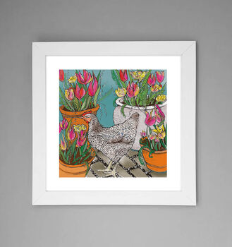 'Chicken And Tulips' Print, 2 of 3