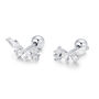 Sterling Silver Cz Cluster 18 G Screw Back Stud Earrings, thumbnail 7 of 11