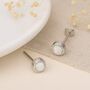 Sterling Silver White Opal Textured Stud Earrings, thumbnail 4 of 10