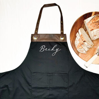 Script Artisan Apron Personalised With Name, 4 of 5