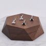 Sterling Silver Minimalist Triangle Cz Crystal Stud Earrings, thumbnail 3 of 12
