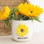 Ceramic Hello Sunshine Plant Pot With Sunflower, thumbnail 1 of 2