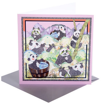 Happy Pandas Greetings Card, 4 of 4