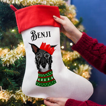 Personalised Party Dog Christmas Present Stocking, 12 of 12
