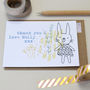 12 Personalised Little Rabbit Thank You Cards, thumbnail 1 of 3