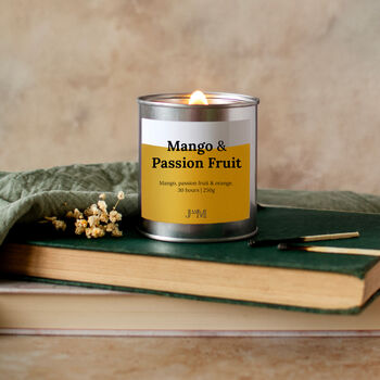 Mango And Passion Fruit Wood Wick Candle, Summer Home Fragrance, 2 of 7