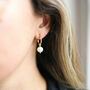 Manhattan Gold Plated Or Silver Pearl Hoops, thumbnail 4 of 7