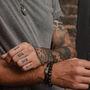 Men's Black Leather Bracelet With Silver Sliding Clasp, thumbnail 2 of 7