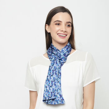 Blue Skies Long Double Sided Silk Scarf, 6 of 9