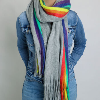 Rainbow Stripe Blanket Scarf, 3 of 7