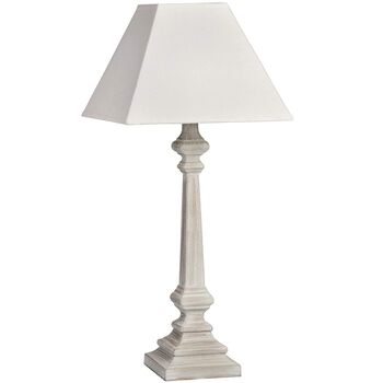 Taupe Bedside Table Lamp With Linen Shade 52cm Tall, 4 of 5