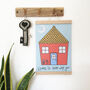 'Home Is Here With You' Colourful House Print, thumbnail 1 of 2