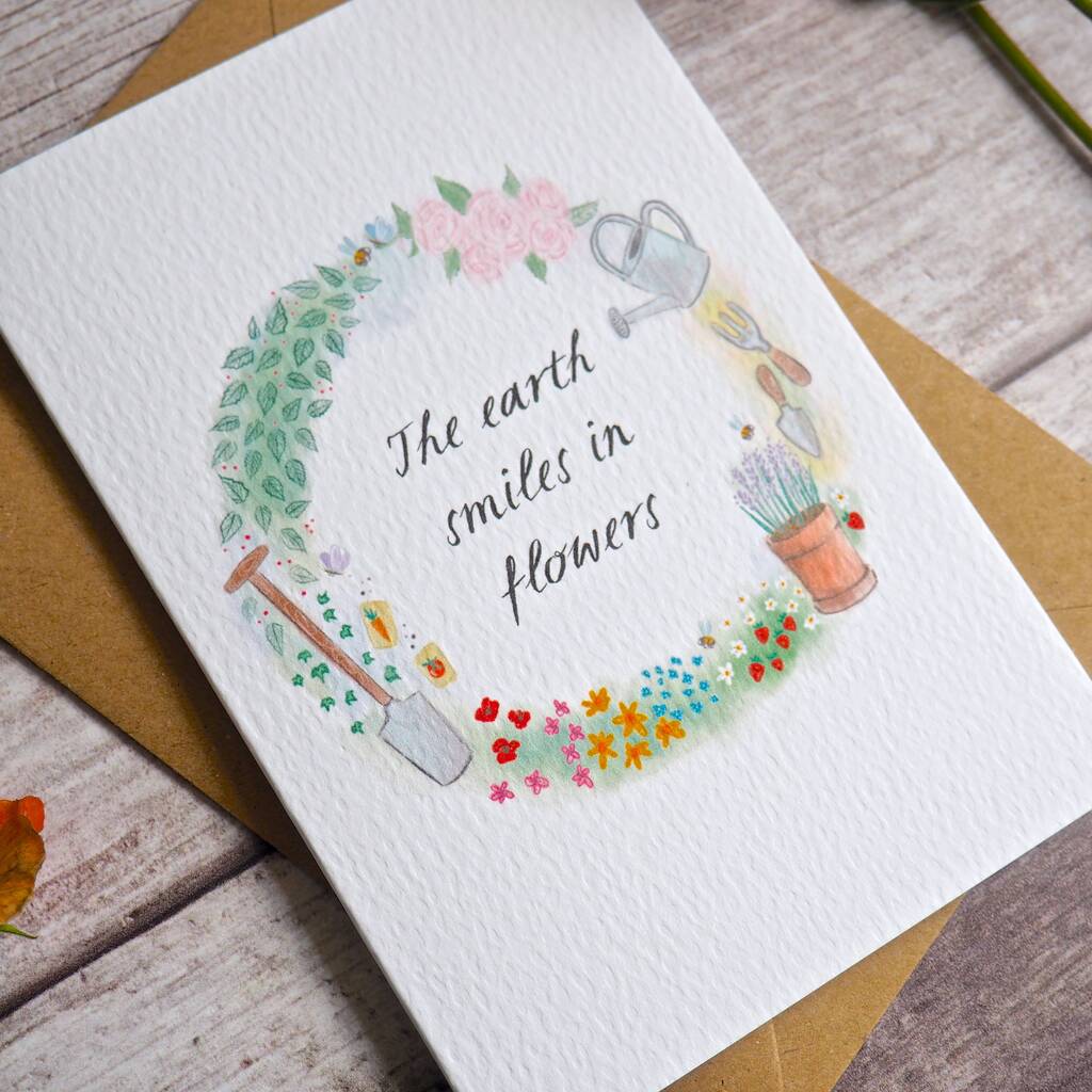 Set Of Three Gardening Themed Cards By arbee