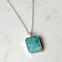 The Rectangle Amazonite Necklace, Silver, thumbnail 3 of 9