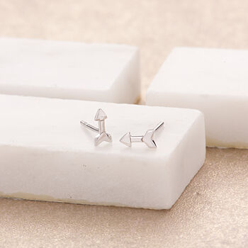 Arrow Stud Earrings, Sterling Silver Or Gold Plated, 3 of 6