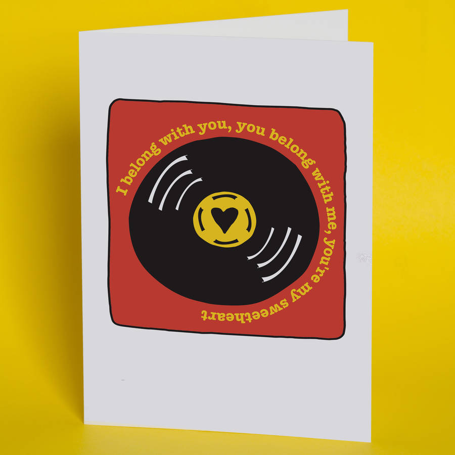 Record love Personalised Vinyl Record Valentine Card By So Close