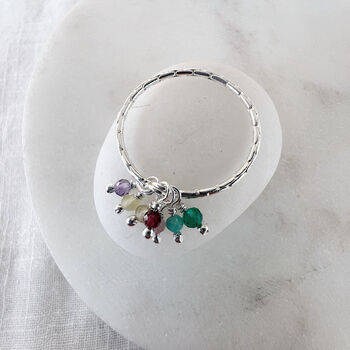 Gemstone Cluster Detail Sterling Silver Ring, 5 of 8