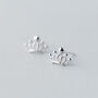 Sterling Silver Royal Crown Stud Earrings, thumbnail 1 of 4