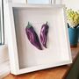 Hand Sculpted Ceramic Wall Art: Purple Peppers, thumbnail 4 of 6