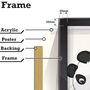 Panda Bear Cleaning Toilet, Funny Bathroom Art, thumbnail 2 of 7