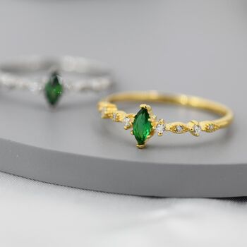 Vintage Inspired Emerald Green Cz Ring, 4 of 11