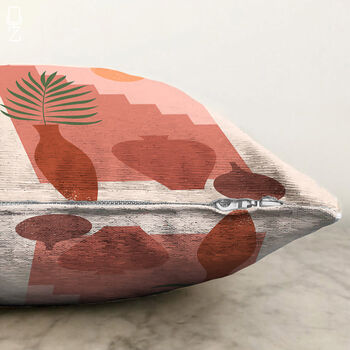 Minimalist Pillow Cover With Vases, Stairs And Sun, 3 of 4