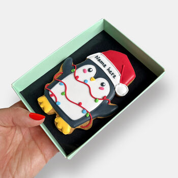 Personalised Christmas Penguin Letterbox Cookie, 3 of 10