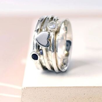 Personalised Sterling Silver Love Spinning Ring, 3 of 12