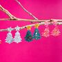 Christmas Tree Earrings, Christmas Statement Earrings, thumbnail 2 of 7