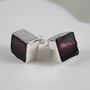 Murano Glass Square Silver Stud Earrings, thumbnail 2 of 12