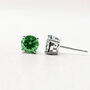 Emerald Moissanite Crystal Sterling Silver Earrings, thumbnail 4 of 5