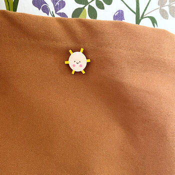 Smiley Sunshine Pin Badge, 3 of 4