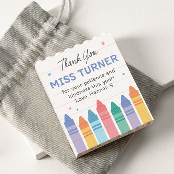Crayons Thank You Teacher Lego® Building Block Keepsake Gift, 2 of 2