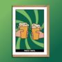 Beer Pints Celebration Greeting Card, thumbnail 1 of 2