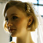 Semi Circle Mother Of Pearl Gold Plated Bridal Earrings, thumbnail 1 of 10