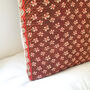Sari Cushion Cover, Brown Floral, 46cm Handmade, thumbnail 10 of 11