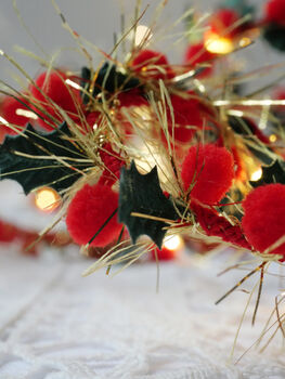 Holly And Berry Christmas Fairy Light String, 2 of 4