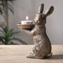 Bronze Rabbit Tealight Holder, thumbnail 4 of 5