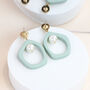 Clay Hoop Earrings With Freshwater Pearls Gold Plated, thumbnail 3 of 6