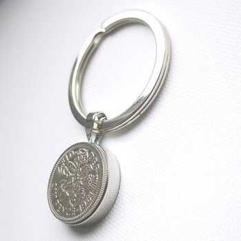 Personalised 1963 60th Birthday Sixpence Keyring, 11 of 11