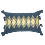 Adah Recycled Rectangle Cotton Cushion Cover Blue, thumbnail 2 of 3