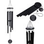Engraved 30 Inch Black Wind Chime For Garden Decoration, thumbnail 11 of 12
