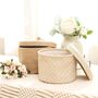 Set Two Round Jute And Cotton Linen Storage Baskets, thumbnail 2 of 7